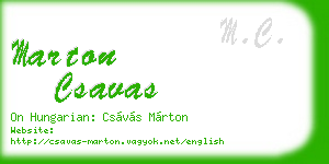 marton csavas business card