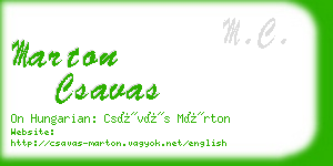 marton csavas business card